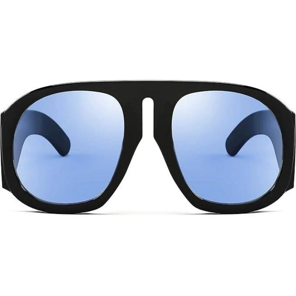 Retro Trendy Avaitor Sunglasses for Women Men Oversized Vintage 70s 80s Flat Top